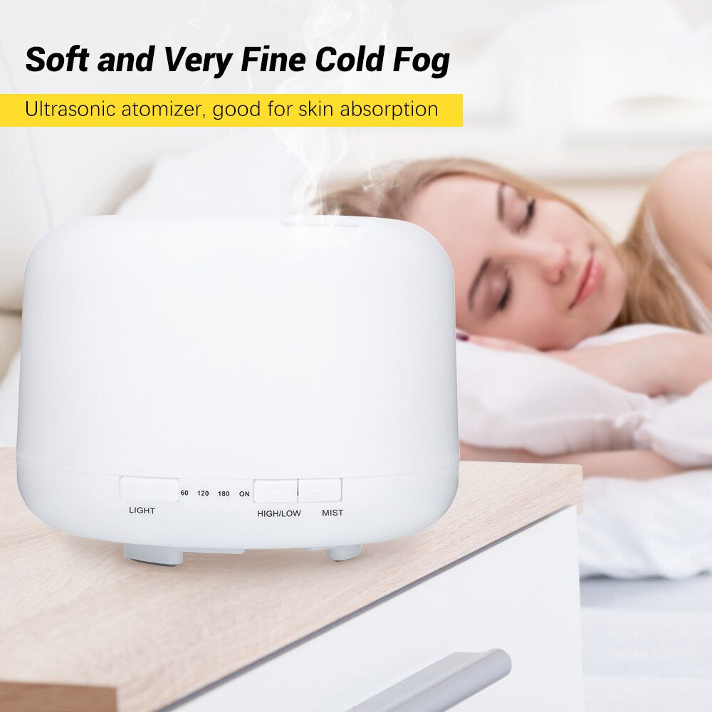 500ML Electric Air Humidifier Aroma Oil Diffuser USB Cool Mist Sprayer with 7 Color LED Lights Ultrasonic Mute Air Purifier