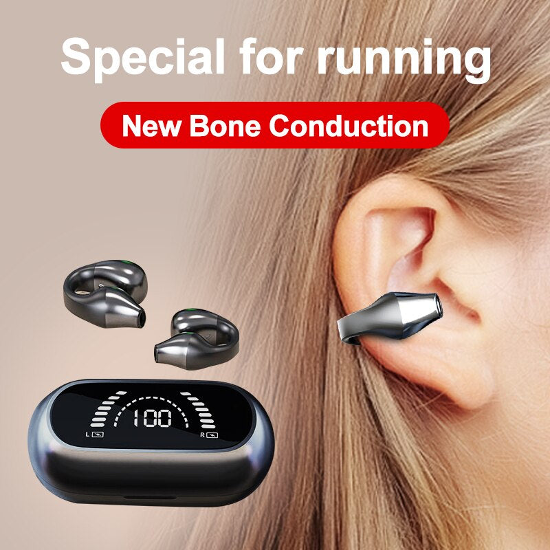 Fashion Bone Conduction Bluetooth Earphones Open Ear Clip Wireless Headphones