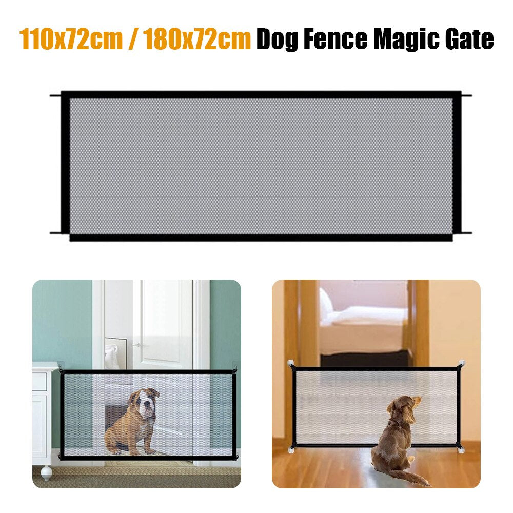 Mesh Dog Gate Pet Barrier Fences Portable Folding Breathable Mesh Dog Gate Pet Separation Guard Isolated Fence Baby Safety Fence