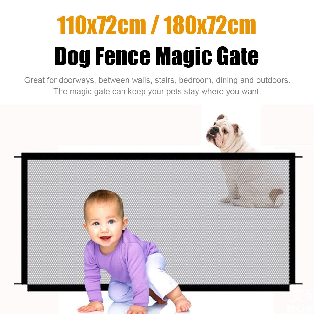 Mesh Dog Gate Pet Barrier Fences Portable Folding Breathable Mesh Dog Gate Pet Separation Guard Isolated Fence Baby Safety Fence