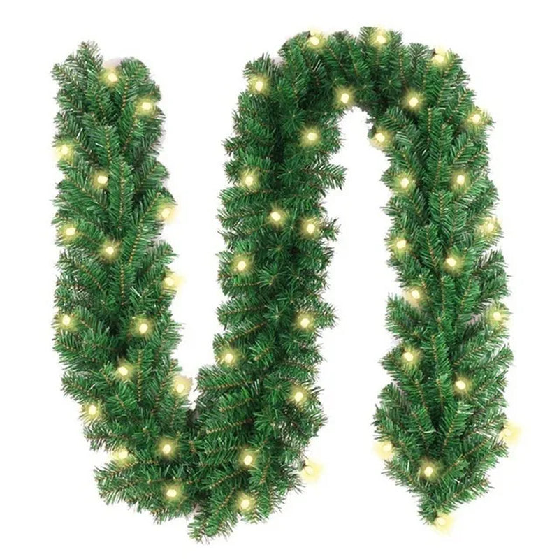 2.7M LED Light Christmas Rattan Wreath Luxury Christmas Decorations Garland Decoration Rattan with Lights Xmas Home Party