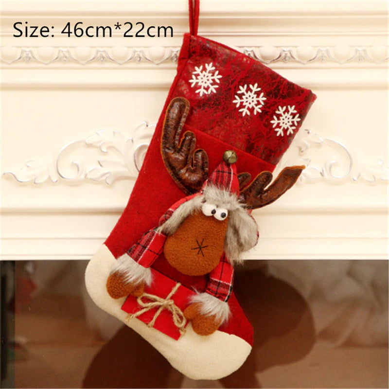 Merry Christmas New Year Red and Black Plaid Christmas Candy Bag Christmas Stocking Christmas Gift Kids Christmas Decoration