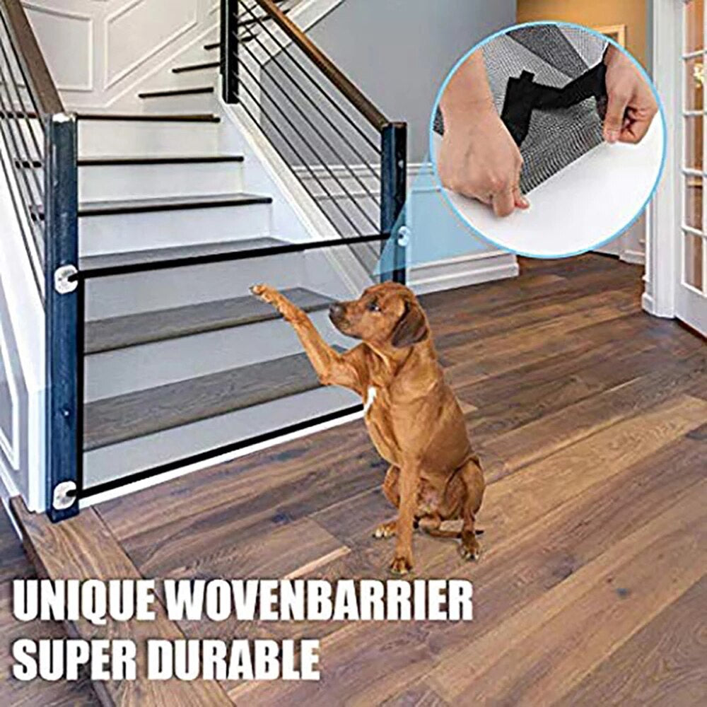 Mesh Dog Gate Pet Barrier Fences Portable Folding Breathable Mesh Dog Gate Pet Separation Guard Isolated Fence Baby Safety Fence