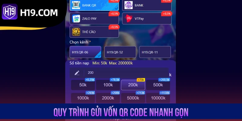 Quy trình gửi vốn QR Code nhanh gọn