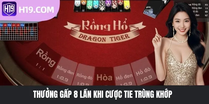 Thưởng gấp 8 lần khi cược Tie trùng khớp
